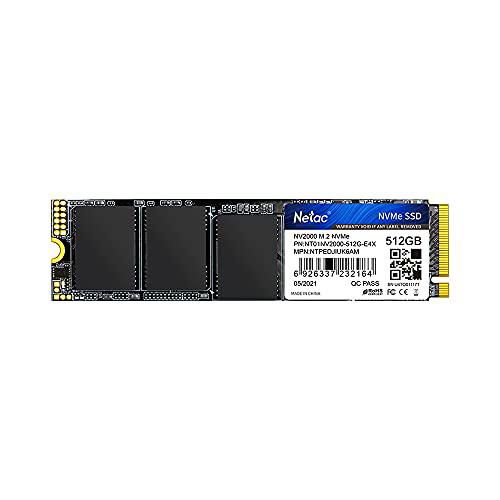 Netac Internal NVMe SSD 512 GB, M.2 2280 PCIe, Unidad de Estado sólido Interna para Juegos