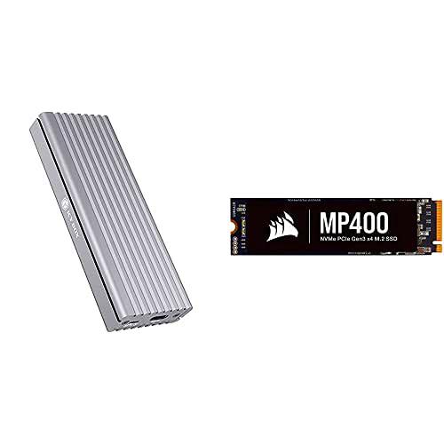 ICY BOX SSD m.2 NVMe - Caja de Aluminio + Corsair MP400 1TB Gen3 PCIe x4 NVMe M.2 SSD