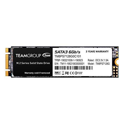 TEAMGROUP MS30 SATA Rev. 3.0 (6Gb/s) M.2 SSD de Estado sólido (Velocidad de Lectura/Escritura de hasta 550/500 MB/s) 2280 128 GB