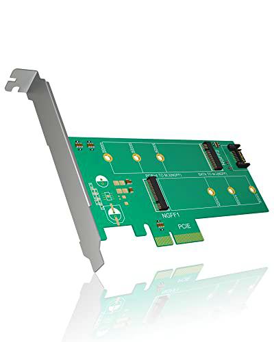 ICY BOX pci209 Interno Tarjeta PCI 1 x M.2 SSD PCIe (nvme) &amp; 1 x M.2 SSD SATA (2242
