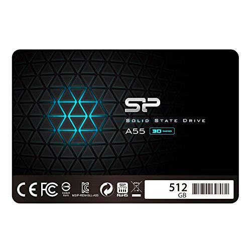 Silicon Power 512 GB SSD 3D NY con R/W hasta 560/530mb/S A55 SLC caché de Rendimiento SATA III 2.5 &quot;7 mm (0,28 cm) Interna Unidad de Estado sólido (sp512gbss3 a55s25)