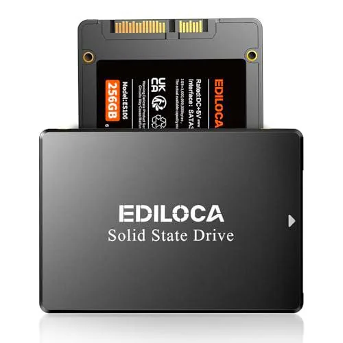 Ediloca ES106 - Disco Duro Interno SSD SATA III de 256 GB 3D TLC NAND Flash de 2.5 Pulgadas de Ediloca