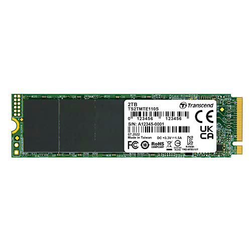 Transcend MTE110S 2 TB NVMe PCIe Gen3 x4 M.2 2280 Internal Solid State Drive (SSD) 3D TLC NAND TS2TMTE110S