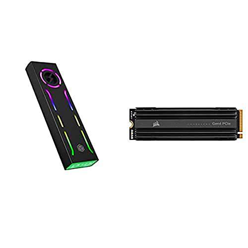 Caja para Juegos Icy Box Type-C Gen 2 a PCIe NVMe M.2 con ARGB y Ventilador Activo + Corsair MP600 Pro Gen4 PCIe x4 NVMe M.2 SSD