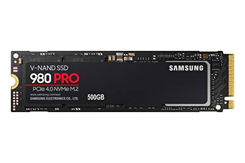Samsung 980 Pro 500 GB PCIe 4.0 (bis zu 6.900 MB/s) NVMe M.2 (2280) Internes Unidad de Estado sólido (SSD) (MZ-V8P500BW)