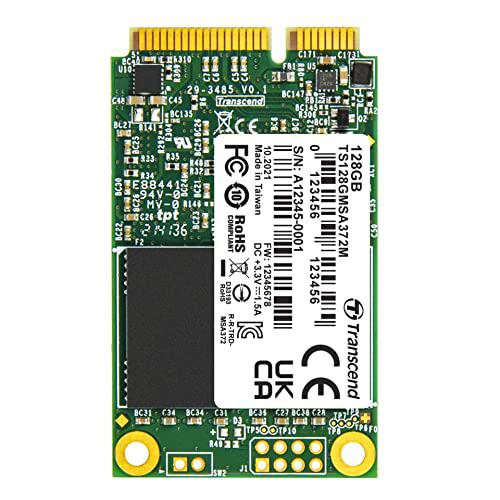 Transcend Discos Duros Marca Modelo SSD MSA372M MLC 128GB mSATA SATA III