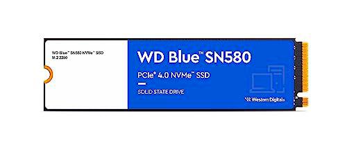 WD Blue SN580 2TB, M.2 NVMe SSD, PCIe Gen4 x4, con hasta 4.150 MB/s de Velocidad de Lectura.