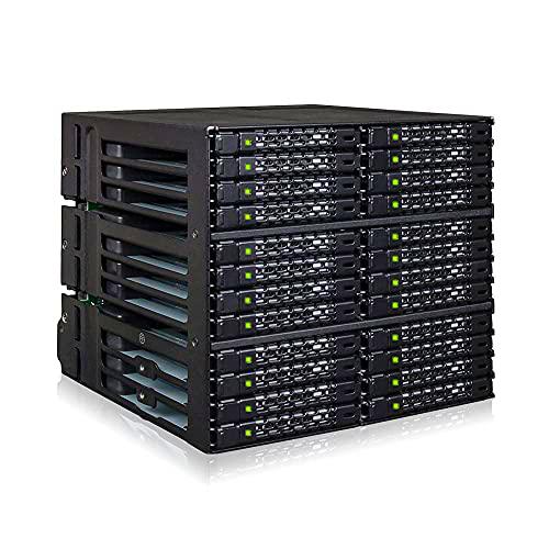 CY Dock ToughArmor MB924IP-B, Backplane de 24 bahías SAS/SATA SSD/HDD para 3 bahías externas de 5,25" con 6 Conectores MiniSAS HD (SFF-8643) (SFF-8612) Conector