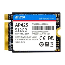 BiWIN PCIe Gen3 de 500 GB soporta NVMe 1.4 protocolo unidad de estado sólido SSD de 22 x 30 mm de almacenamiento TLC NAND Flash Memory para portátiles y mini PC [BIWIN-2230-500 GB]