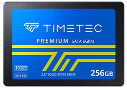 Timetec SSD 3D NAND QLC SATA III 6 GB/s 2,5 Pulgadas 7 mm (0,28") hasta 550 MB/s Velocidad de Lectura SLC Cache Performance Boost Unidad Interna de Estado sólido para PC de Escritorio (256GB)