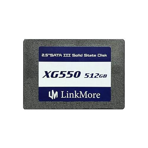 LinkMore XG550 512GB SSD, Disco Duro SSD SATA III de 2,5" (6 GB/s)