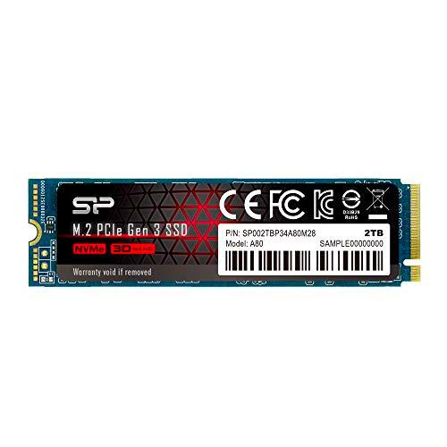 Silicon Power PCIe M.2 NVMe SSD 2TB Gen3x4 R/W hasta 3