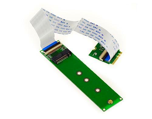 KALEA-INFORMATIQUE Extensión Tipo riser M.2 NGFF para Montar un SSD PCIe M Key AHCI o NVMe M2 en un Puerto M2 E A Key con Cable Plano Flexible de 20cm.