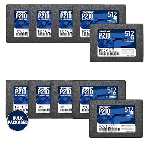 Patriot P210 SATA 3 SSD de 512GB de 2.5 Pulgadas Unidad de Estado Sólido Interna Paquete a Granel de 10 Unidades