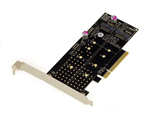 Kalea-INFORMATIQUE Tarjeta controladora PCIe 3.0 x8 para 2 SSD M.2 NVMe M Key (M2 NGFF)