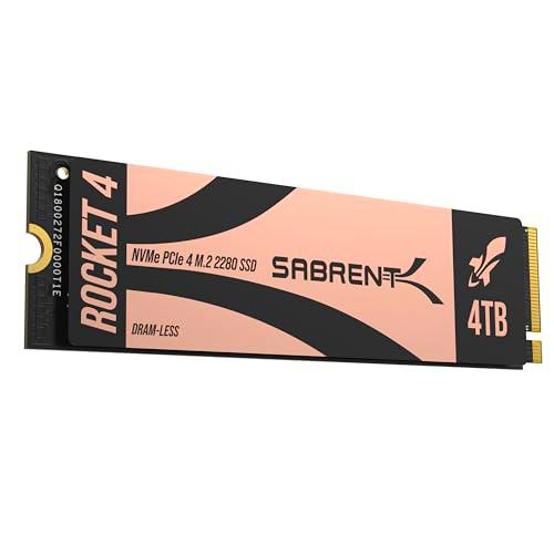 SABRENT Rocket 4 NVMe M.2 SSD de 4 TB, Velocidad de Lectura PCIe 4 7400 MB/s
