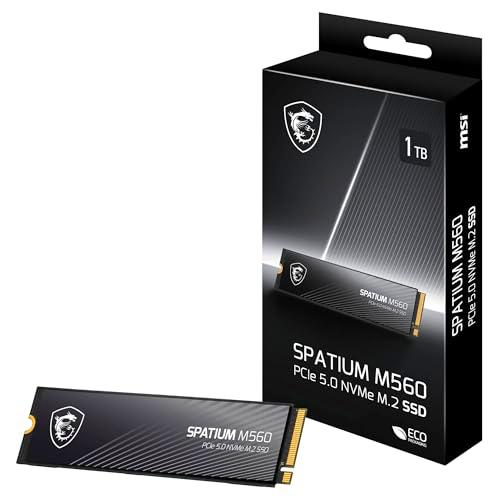 MSI Spatium M560 SSD 1TB PCIe 5.0 NVMe M.2 Unidad de Estado sólido Interna