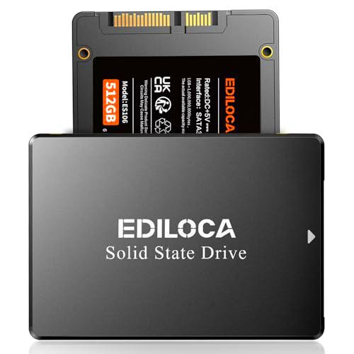 Ediloca ES106 - Disco Duro Interno SSD SATA III de 512 GB 3D TLC NAND Flash de 2.5 Pulgadas