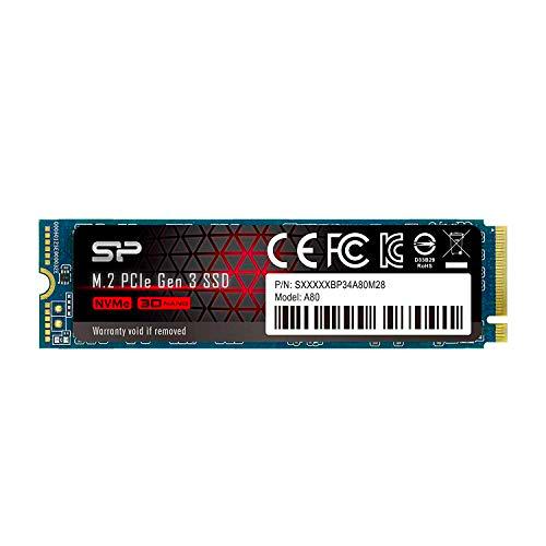 Unidad de Estado sólido PCIe Gen3x4 M.2 NVMe 512GB con velocidades de Lectura y Escritura de hasta 3400 MB/s y 2300 MB/s (Silicon Power)